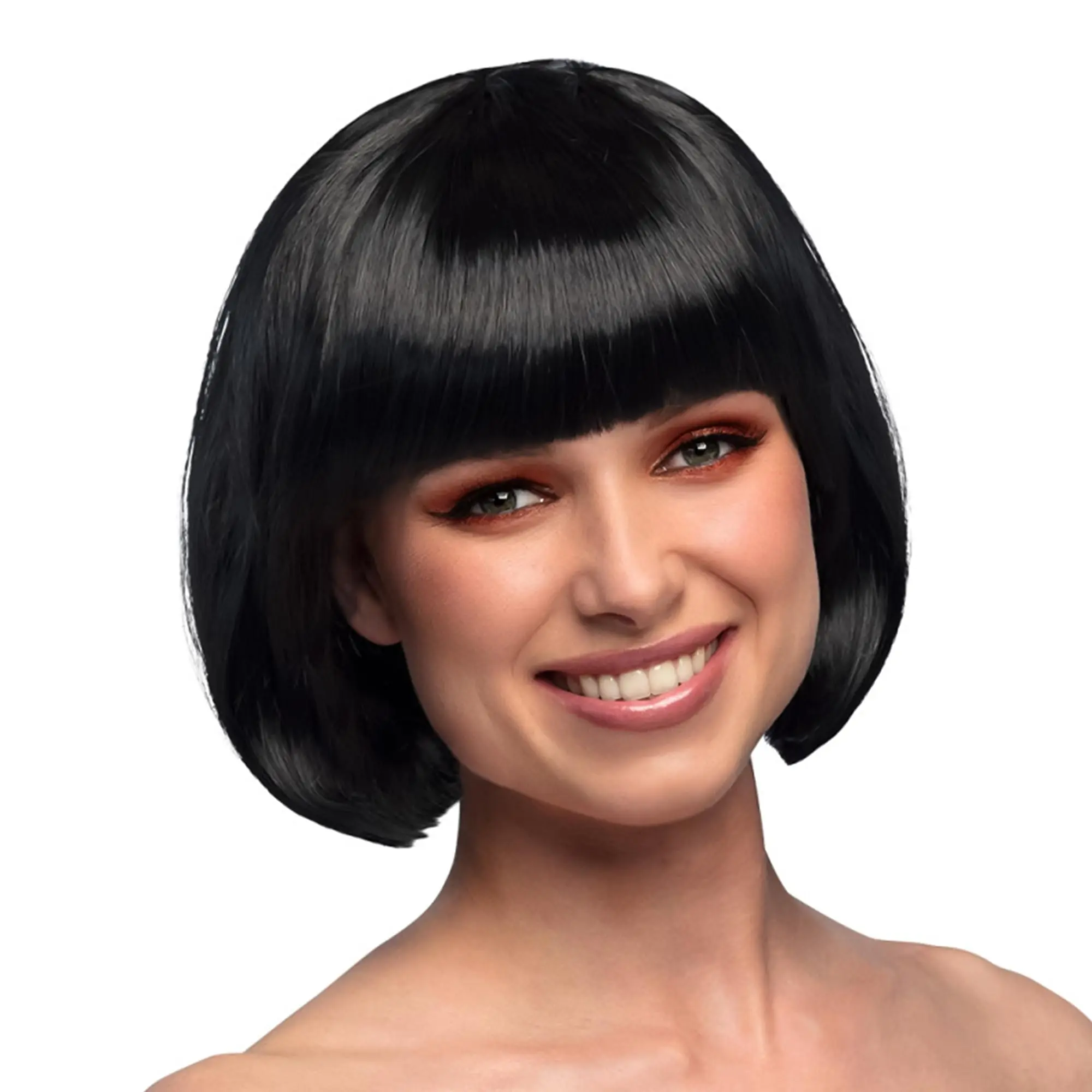 Black Cabaret Adult Synthetic Wig, Sleek Allure Style, Halloween Aesthetic, Cabaret Vibe Costume Accessory