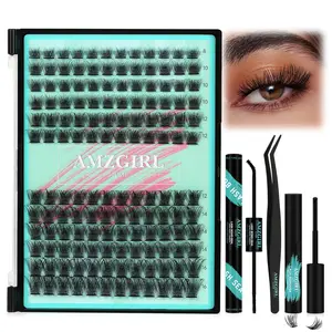 Lash Clusters Kit,144Pcs Eyelash Extension Kit Midnight with Lash Bond and Seal,Lashes Extensions Kit Lash Applicator Tool for Eyelashes Cluster Kit b