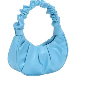Women's Mini Pleated Purse in Sky Blue Color Fashion Accessory