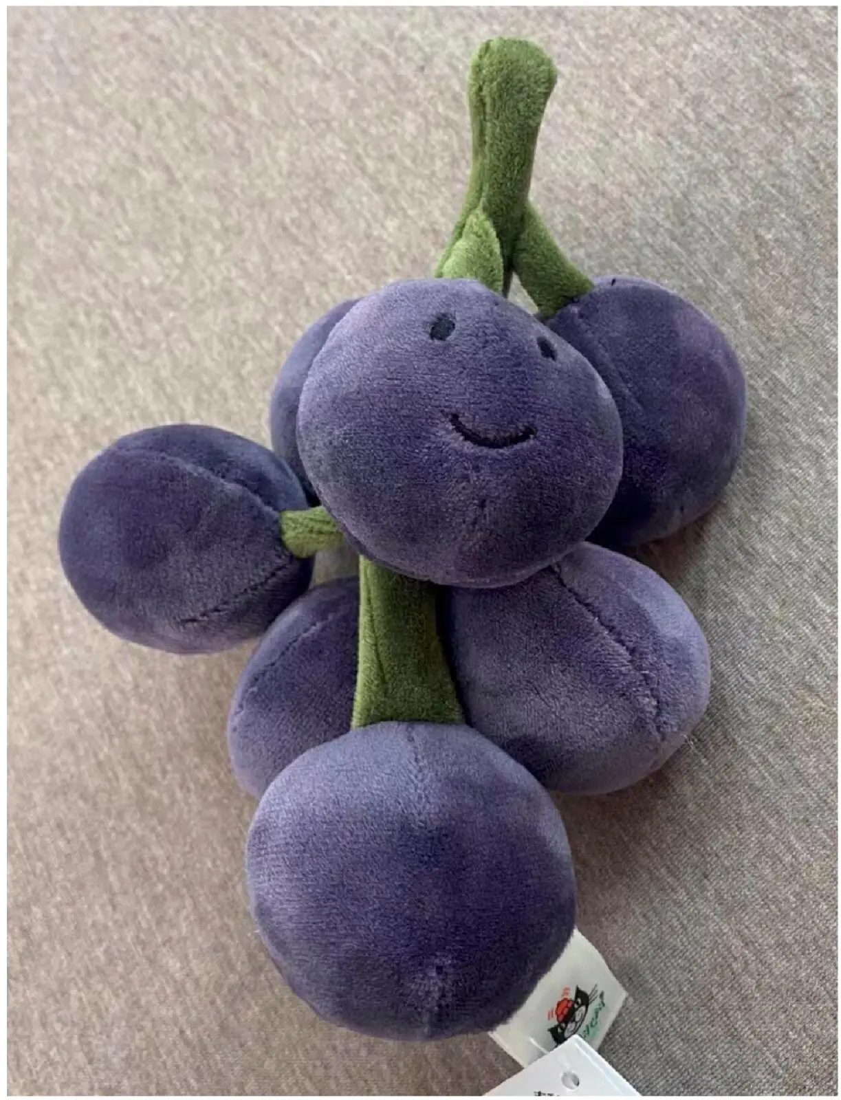 Jellycat Bag Charm Collection, Jellycat Fabulous Grape Fruits Jellycat Keychains Plush Cute Plush Stuffed Animal Keychains for Backpack Purse, Soft Kawaii Bag Charms Gift for Women Kids Teens