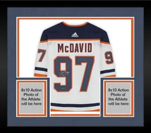 Framed Connor McDavid Edmonton Oilers Autographed White Adidas Authentic Jersey - Upper Deck - Fanatics Authentic Certified