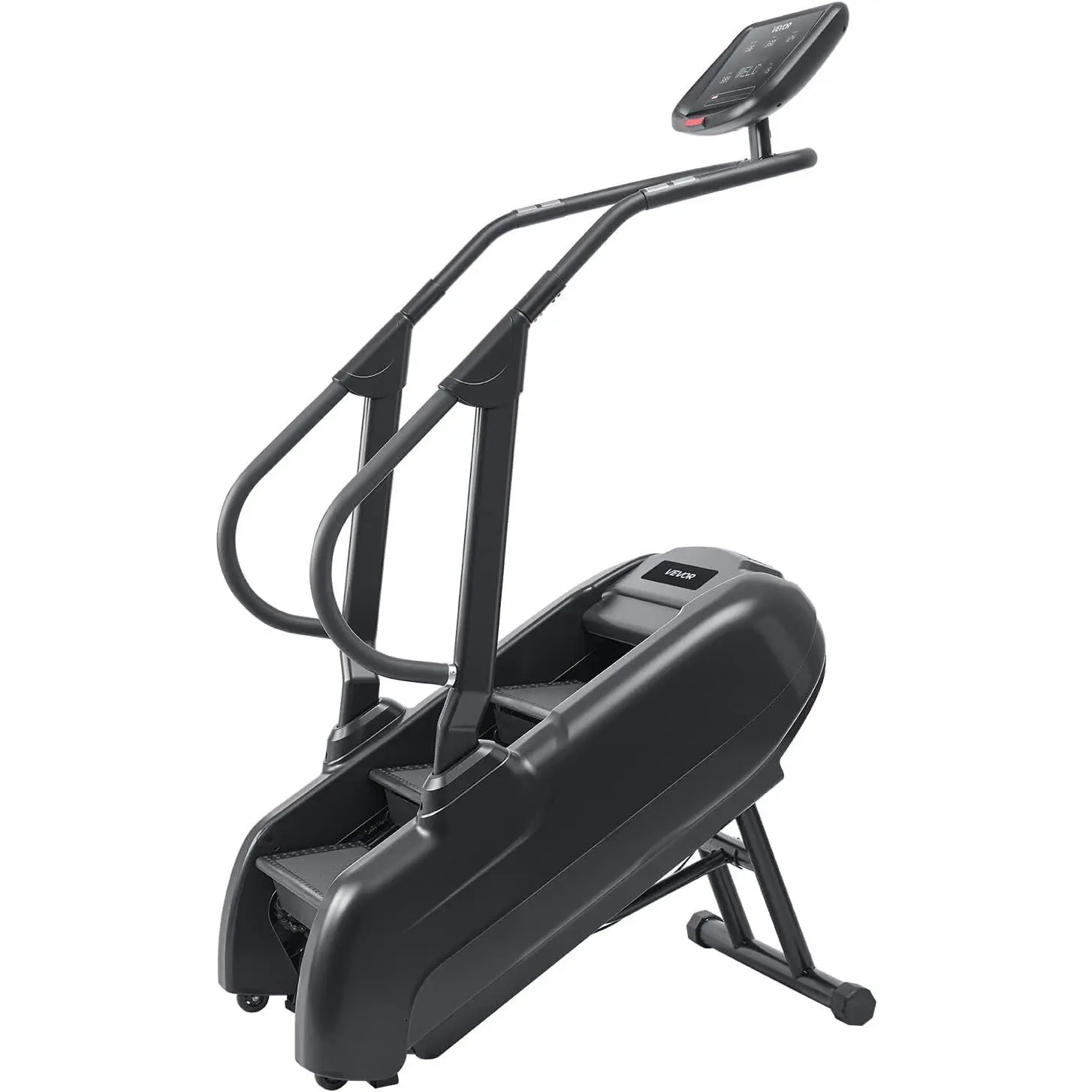 VEVOR Stair Stepper Machine for Home Gym, LED Screen, 15 Speed Levels (28-168 Steps/Minute), 330lb Max Load, Adjustable Intensity, Portable Wheeled Space-Saving Design, Heart Monitor, Grip Handles, Cardio Steps for Lower Body Workouts, Sturdy, Led Lights,