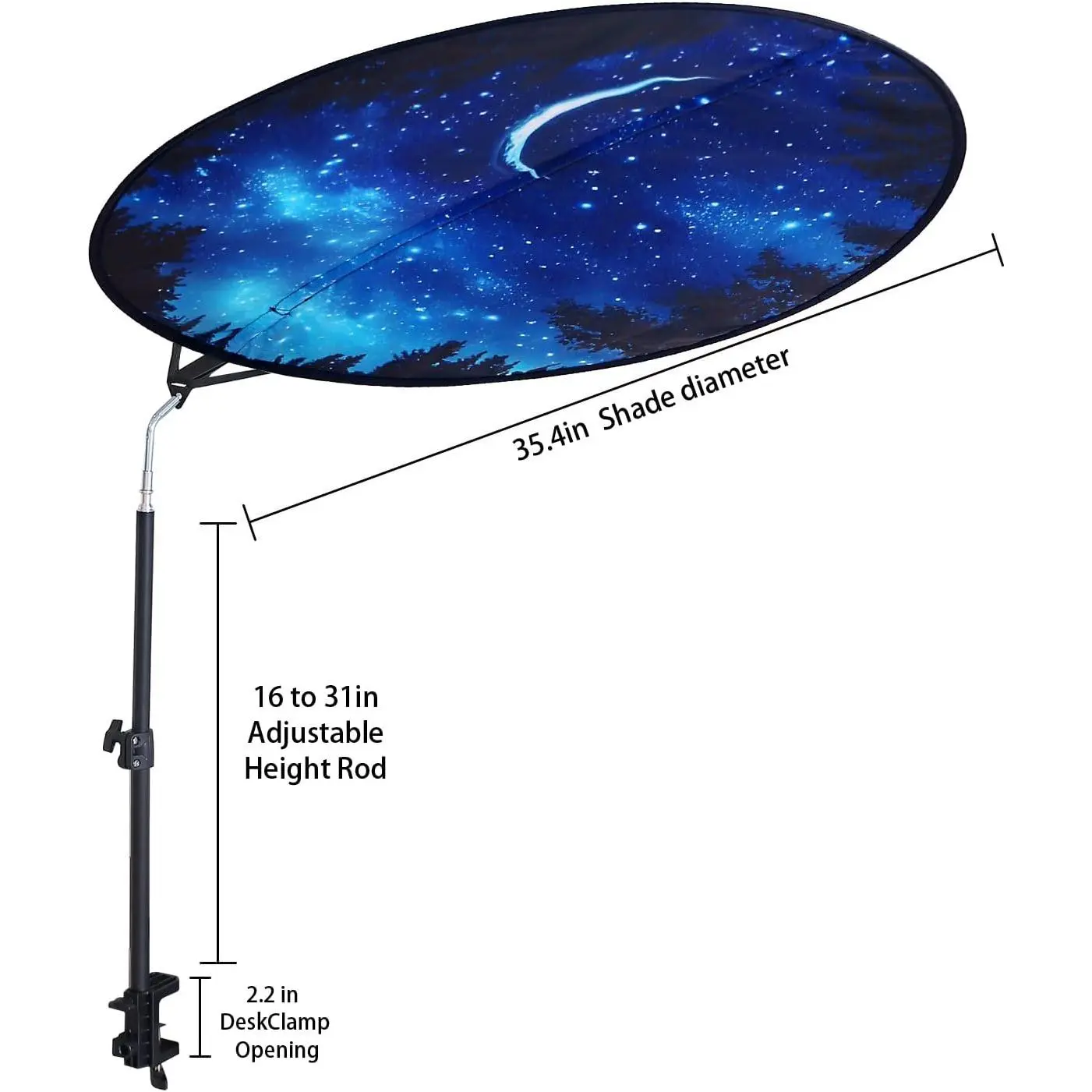 Office Cubicle and Desk Shade - Foldable 36" Circular Shading, Light-Proof Desk Canopy,Light Shade with Clamp and Rotatable Rod, Designed for Light Sensitive Workers Office Cubicle and Desk Shade - Foldable 36" Circular Shading, Light-Proof Desk Canopy,Light Shade with Clamp and Rotatable Rod, Designed for Light Sensitive Workers