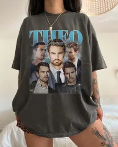 Theo James Vintage Comfort Colors T-shirt, Unisex Tops For Men- For Women, Y2K 90s Retro Movies Bootleg Tshirt, Gifts For Her, Soft Fit Cotton Top