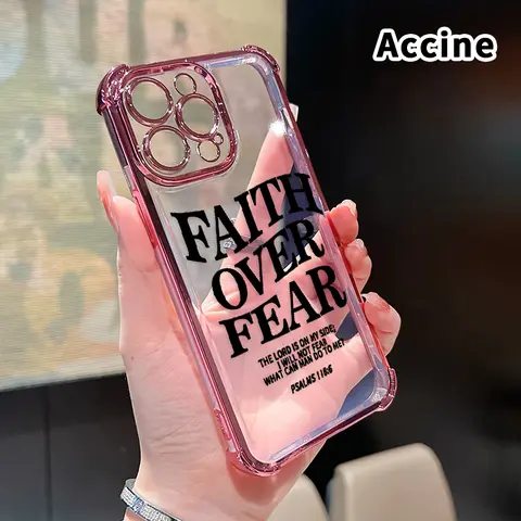 Religious Quotes Pattern TPU Smartphone Case - Transparent Electroplated, 4-Corner Shockproof, Anti-Slip Surface, Slim Profile, Easy Pocketing Cellphone Casing for iPhone 17 16 E Pro Max 15 Plus 14 13 12 11 Air, Mobile Phone Protection Accessory