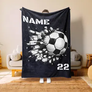 Personalized Soccer Blanket Personalized, Custom Soccer Blanket, Personalized Soccer gifts,Personalized Soccer Player Gift for Soccer Player