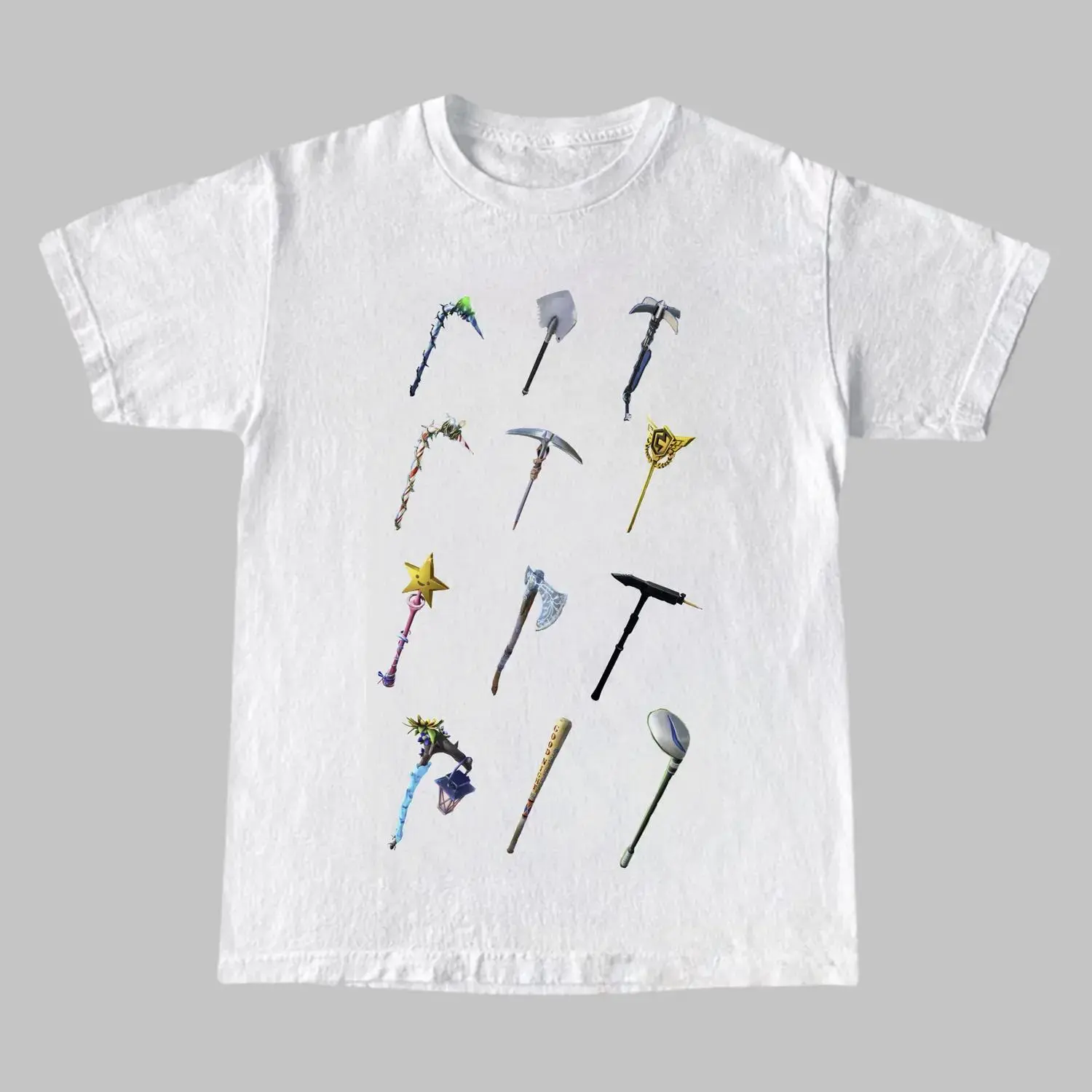 Fortnite Pickaxe Collection Cotton T-shirt Graphic Tee Trendy Fun Design Printed On Gildan Heavy Cotton Gift Idea for Men