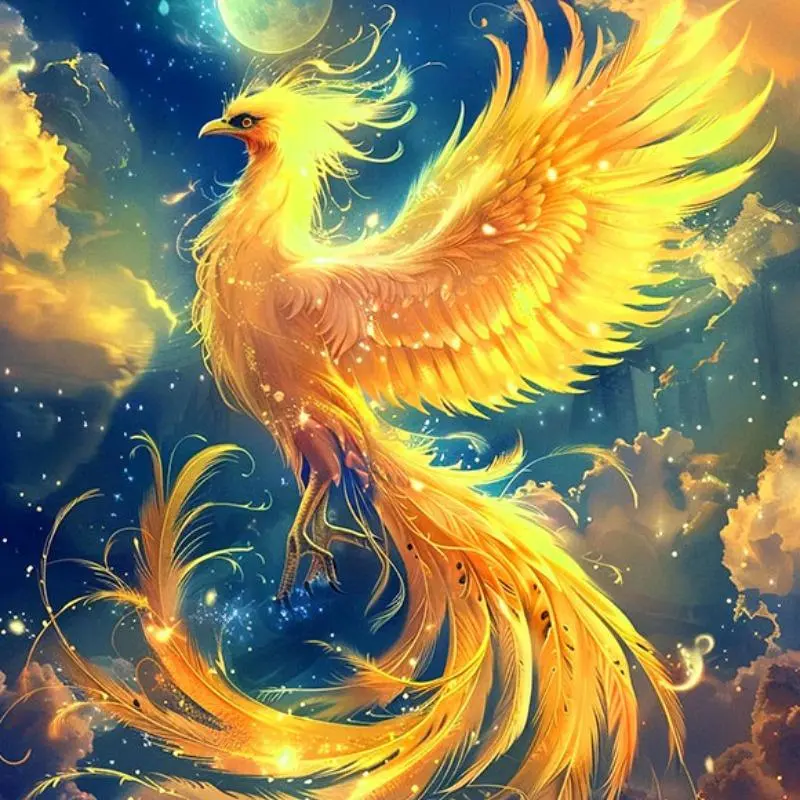 Phoenix Pattern DIY Diamond Arts Colorful Painting Kit without Frame, DIY 5D Diamond Arts Colorful Painting Kit, Wall Art Decor for Home Bedroom