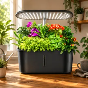 10-Pod Hydroponics Growing System with LED Grow Light, Adjustable Height Indoor Herb Garden Kit for Home Supplies Plant, Vegetable & Fruit Cultivation