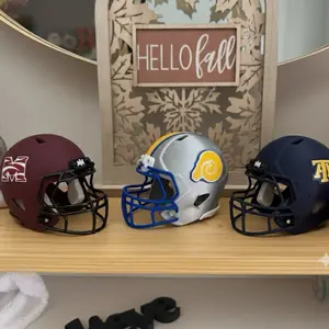 Football Mini Helmet - Themed Helmets for Desktop or Shelf Featuring Unique Designs Perfect for Display - Small & Medium Sizes Available - 3D Printed to a Theme