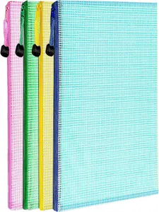 Mesh Zipper Bags, 13.2 x 9.2 Inch Zipper Pouch, 4 Pack Mesh Zipper Bags, Storage Bags for Organizing Toys, Puzzles, Games.