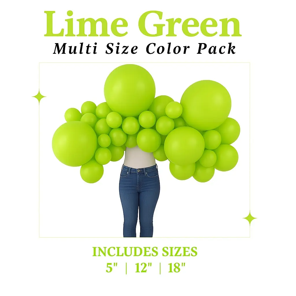 Lime Green Balloon Pack with Optional Add-Ons