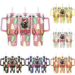 1pc, Christmas Cups 40 oz Tumbler With Lid Insulated Cup, Christmas Gifts, Meowy Bright Funny Print 40oz Stainless Steel Water Bottle, Christmas Gifts, Thanksgiving Gifts, For Dad Son Women Mom Sisters Teacher Coworker Fri