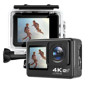 2-Inch IPS Dual Screen Action Camera with Remote Control, 4K HD Video, Wide-Angle Lens, Wi-Fi & 2.4GHz RF, Rechargeable Battery, Fixed Focus, Sports Camera, Adventure Gear, Sleek Design, Durable Construction