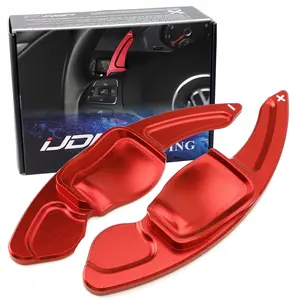 iJDMTOY Red CNC Billet Aluminum Larger Paddle Shifter Extensions For Volkswagen MK6 Golf CC Beetle Jetta