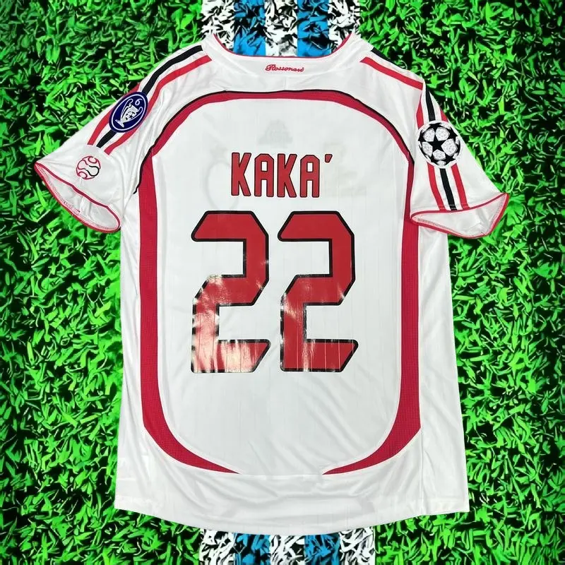 2006 2007 Away Retro White No.22 Kaka ShortSleeved Soccer Jersey