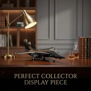 1:72 F-14 Aircraft Model with Base, Durable Plastic, Adult Collection, Desk Decor, Gift for Aviation Enthusiasts