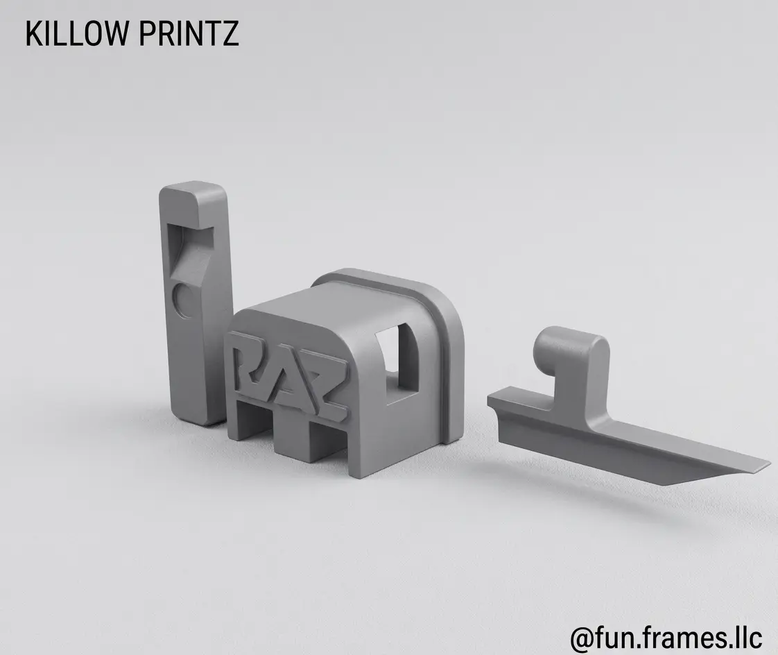 Killow Printz 3D Printed Button Accessories for Fun Frames LLC - Ideal for DIY Projects and Custom Framing