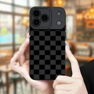 Checkerboard Pattern Phone Case, Anti-drop Cellphone Protective Case,Total Protective Shockproof Mobile Phone Cover for iPhone 17 16 15 14 13 12 11 Plus/Pro/Pro Max