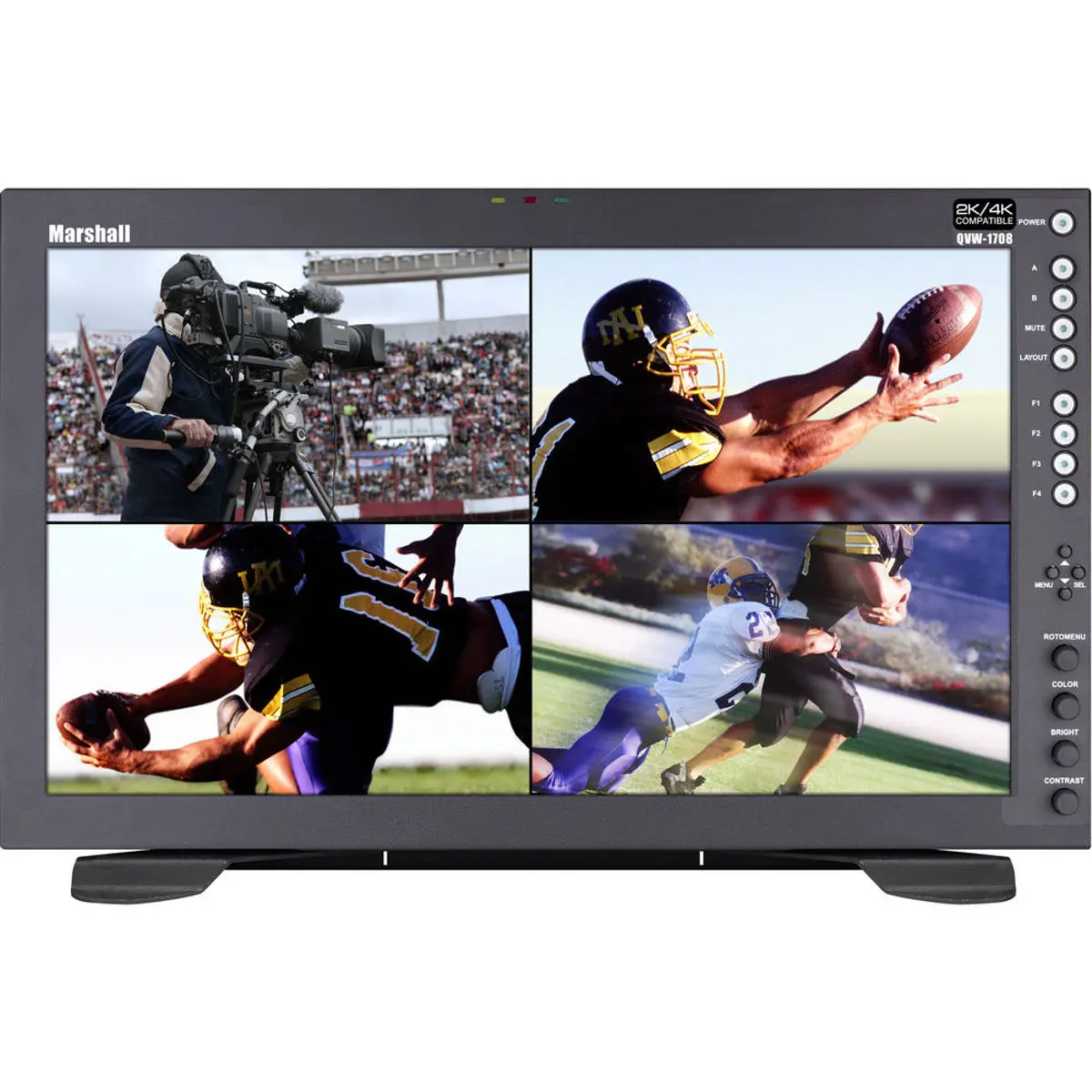 Marshall Electronics QVW-1708 Desktop Quad View 17" Native Resolution Monitor with 4K Quad 3G-SDI