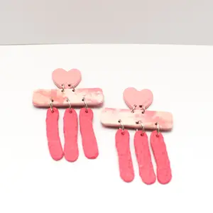 Agape Style Polymer Clay Earrings Dangle & Stud Valentines Day Gifts Water Resistant Lightweight Slightly Flexible