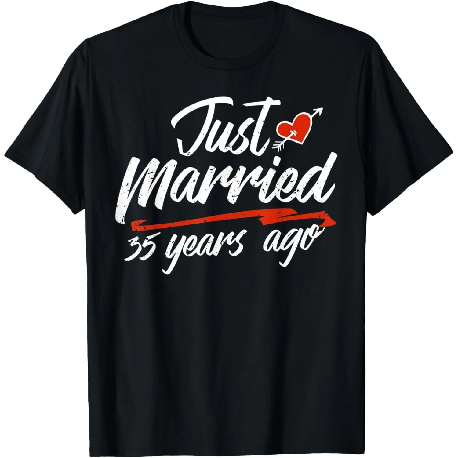 Wedding Anniversary Couple Gift Just Married 35 Years Ago T-Shirt