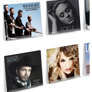 6 Pack Vinyl Record Shelf Wall Mount, 12 inch Record Holder for Storage & Display, Clear Floating Shelf for  Bookshelf, Magazine Rack, Picture Ledge