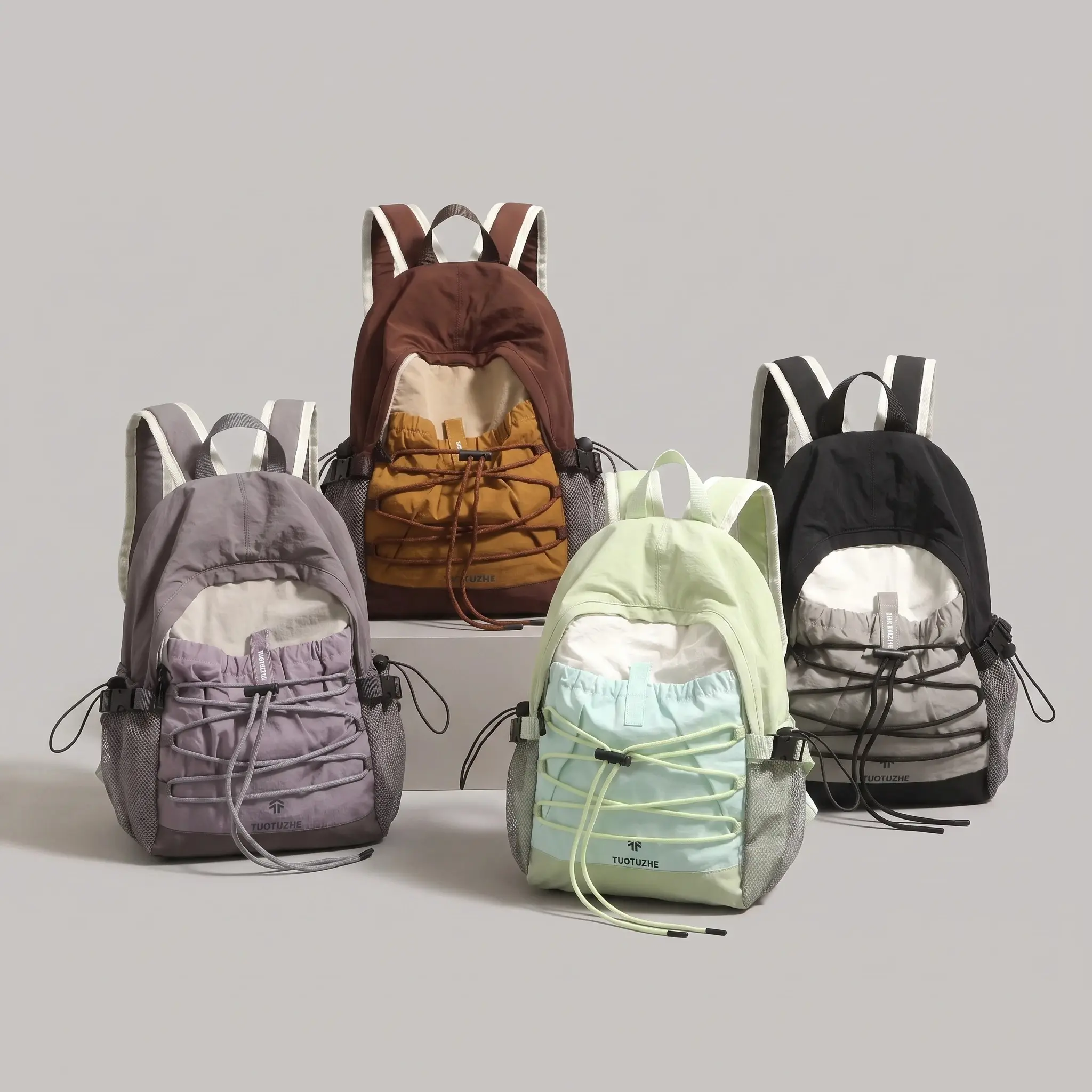 Durable Wear-resistant Backpack for Woman Waterproof Nylon Outdoor Sports Students Backpack Minimalist Hiking Travel School Bag