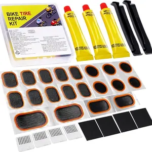 Universal Portable Bicycle Tire Repair Kit with Cold Patch Glue for All Bike Types