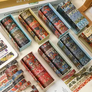 Ukiyoe Series Washi Tape Set, 10pcs/set Retro and Paper Tape, Art Clipping Collage Material, DIY Scrapbook Material for School Student, Scrapbook Page