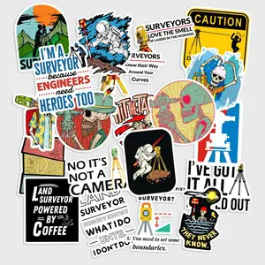 Sticker Pack 20 pcs Land Surveyor Stickers, Mapping Career Vinyl Decals