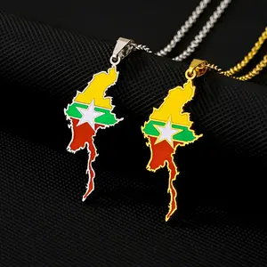 Stainless steel Myanmar pendant necklace versatile accessories