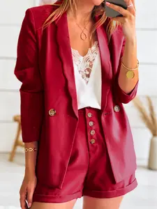 Rose Wavy Collar Single Button Blazer