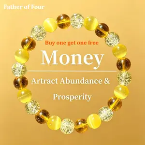 Handmade DIY green aventurine and tiger's eye pendant wealth-attracting bracelet, buy one get one free bracelet, prosperous crystal jewellery gift, suitable for men and women