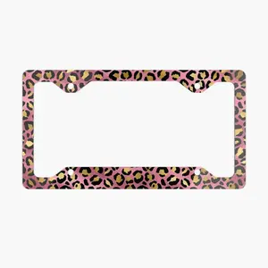 Pink Leopard Print License Plate Frame