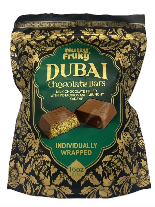 Nutty Fruity Dubai Chocolate Bars Milk Chocolate with Pistachios and Kadayif Individually Wrapped 16 oz Middle Eastern Inspired Fusion Treat