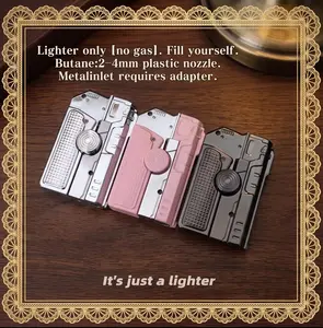 (Gas Not Included)Windproof Refillable Adjustable Flame Multi-Functional Lighter Elegant Spinning Candle Lighter for Home Candles, Camping, Gifts for him her