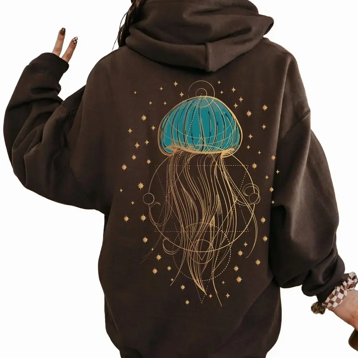 Jellyfish Hoodie, Save the Ocean Sweatshirt, Sea Animals Hoodie, Ocean Lover Gift, Protection of Ocean Clothing, Gift For Her