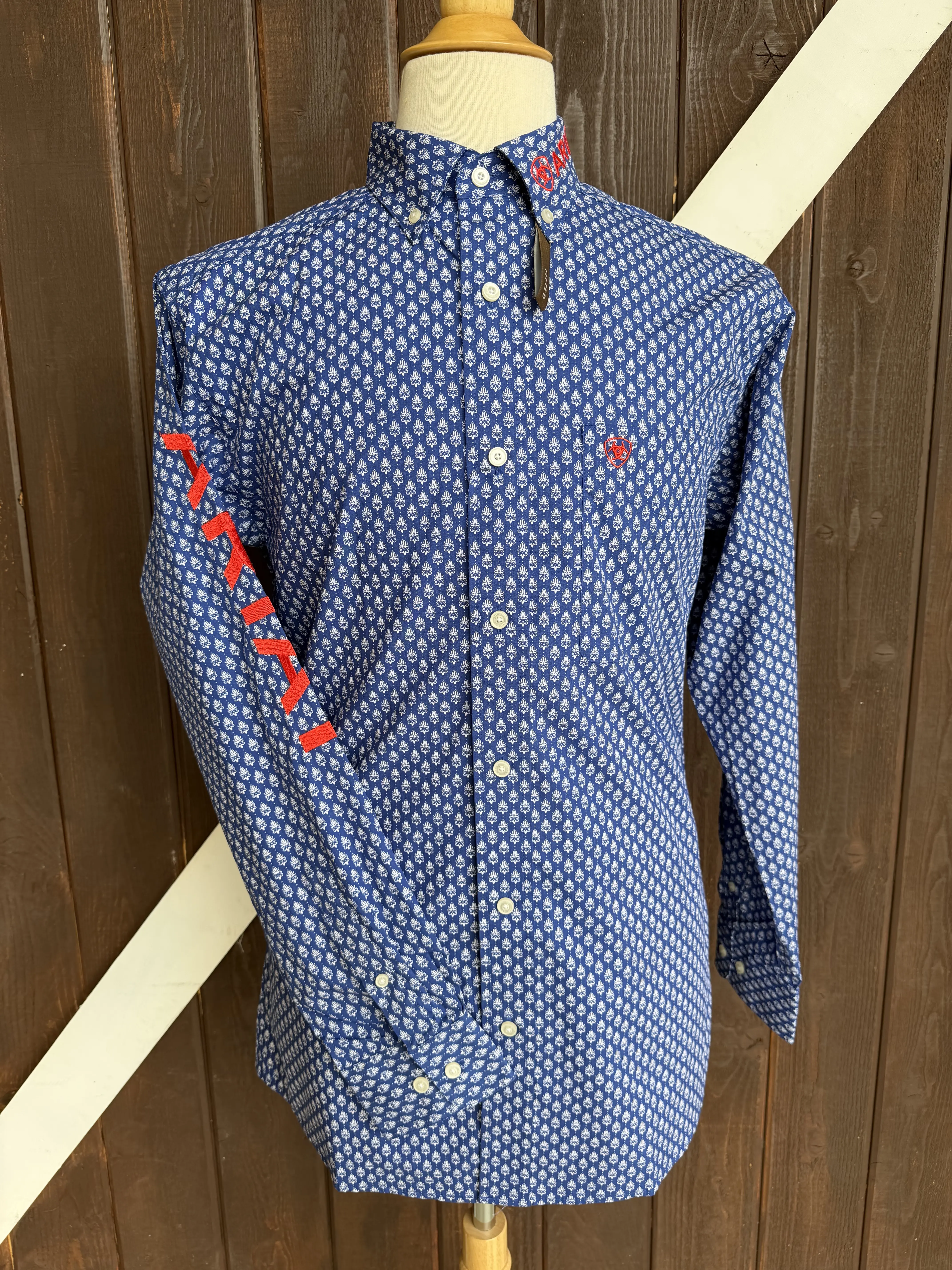 ARIAT- MEN'S TEAM BARLE FITTED SHIRT