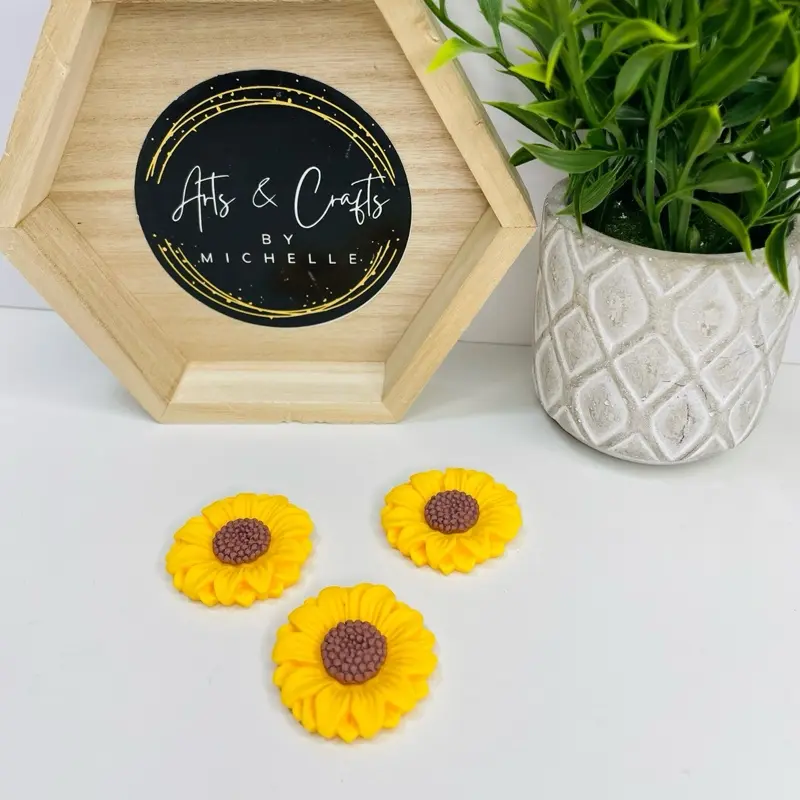 Sunflower Clays for DIY Projects - Includes 1 Decorative Clay in Yellow with Brown Center