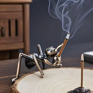 1pc Alloy Ant Incense Holder Creative Incense Burner Mini Insect Shaped Incense Holder Home Zen Ornament Desktop Meditation Decoration Birthday Gift Home Office Dec