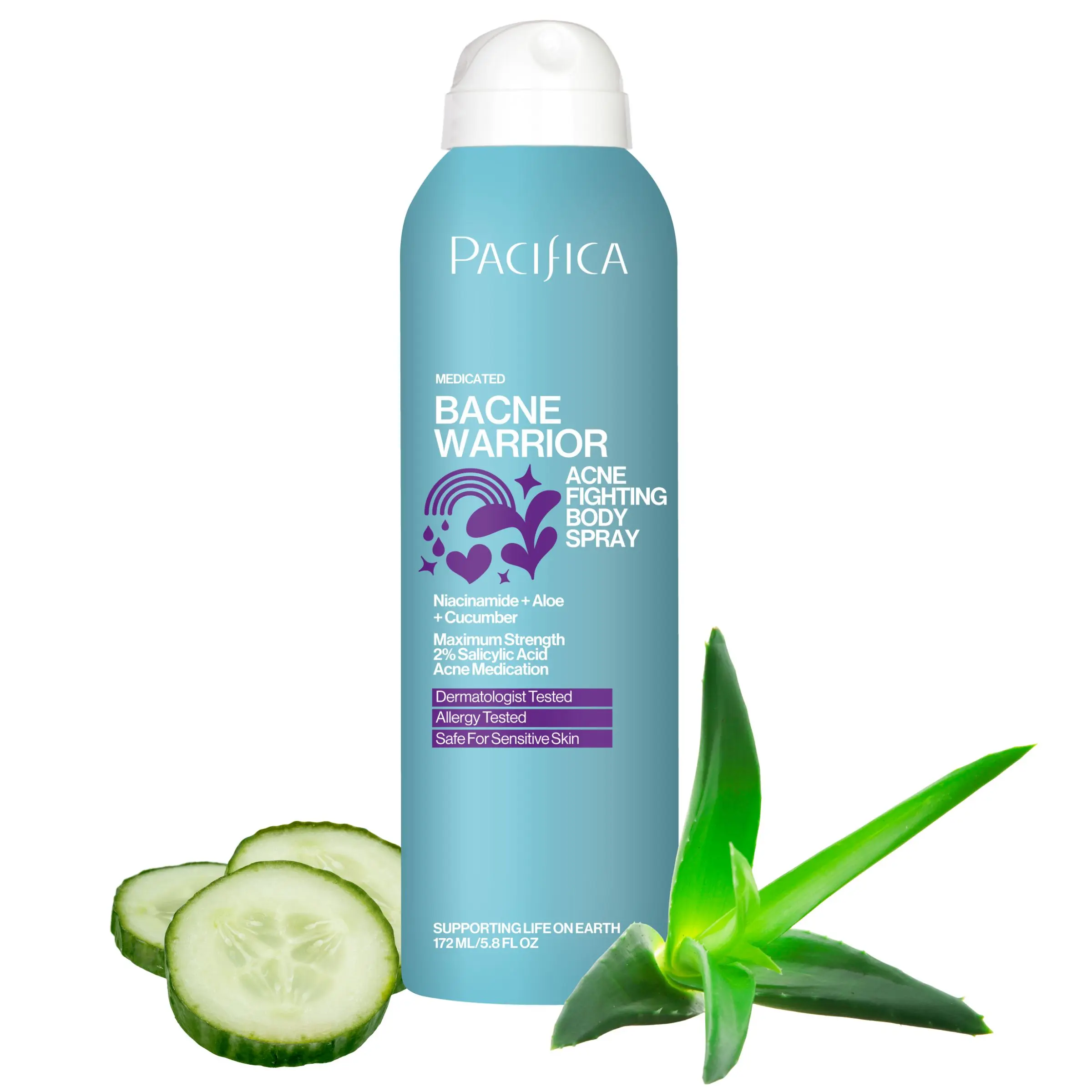 Pacifica Beauty Bacne Warrior Acne Fighting Body Spray, Lightweight Skin Care, Salicylic Acid Spray Pacifica Beauty Bacne Warrior Acne Fighting Body Spray, Lightweight Skin Care, Salicylic Acid Spray