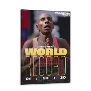 Sebastian Sawe 2026 London Marathon Canvas Poster Historic Sub-2 Hour Marathon New World Record Breaking Eco-Friendly Waterproof UV-Protected 08x12-24x36 Inches Unframed Wall Art