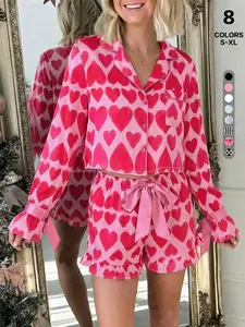 Sexy Satin Two Piece Pajama Set, Crop Top & High Waist Ruffle Shorts, Summer Y2K Loungewear, Slimming Waist, Fitted, Casual Style