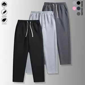 Men's Winter Jogger Casual Straight-Leg Pants with Elastic Drawstring Waist, Side Pockets & Solid Color Design for Gym, Lounge, Outdoor Activities - Cozy Warm Athletic Pants for Autumn/Winter, Jogging Pants, Casual Wear, Drawstring Joggers, Comfortable Fi