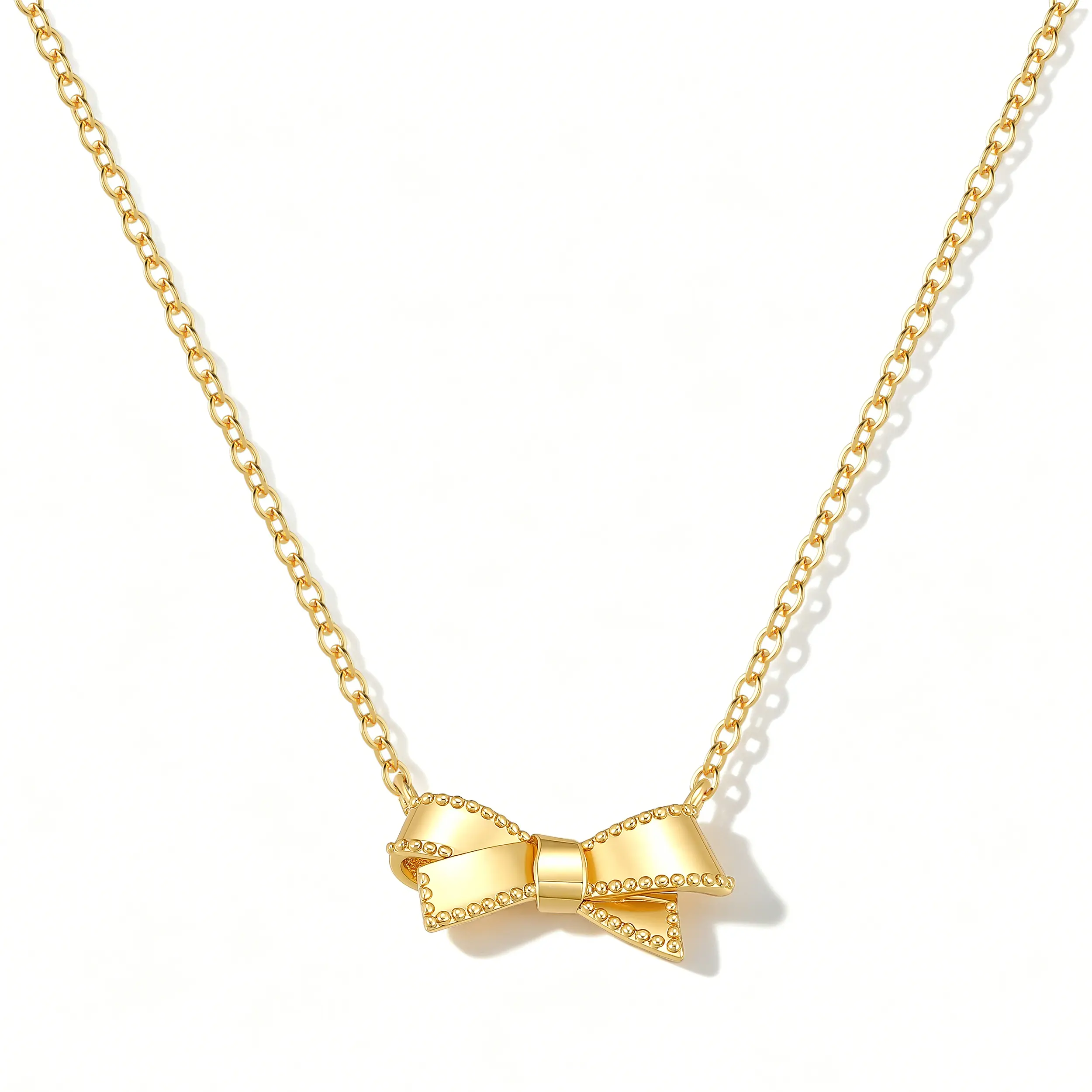 TEWIKY Women's Gold Layered Bow Necklace, Dainty Minimalist Pendant, Hypoallergenic Elegant Costume Jewelry for Party, Daily Wear, Holiday Gifts, Dainty Necklaces, Everyday Wear Jewelry, Exquisite Jewelry Gift
