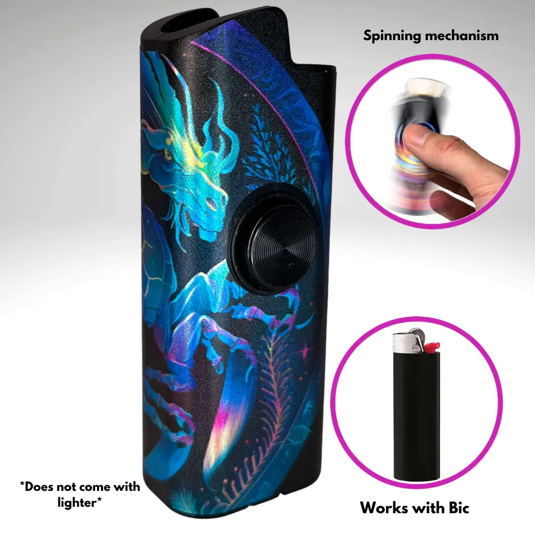 FLKR Scorpio Rotating Lighter Cover, Polypropylene Bic Accessory, Home & Outfit Lighter Accessory