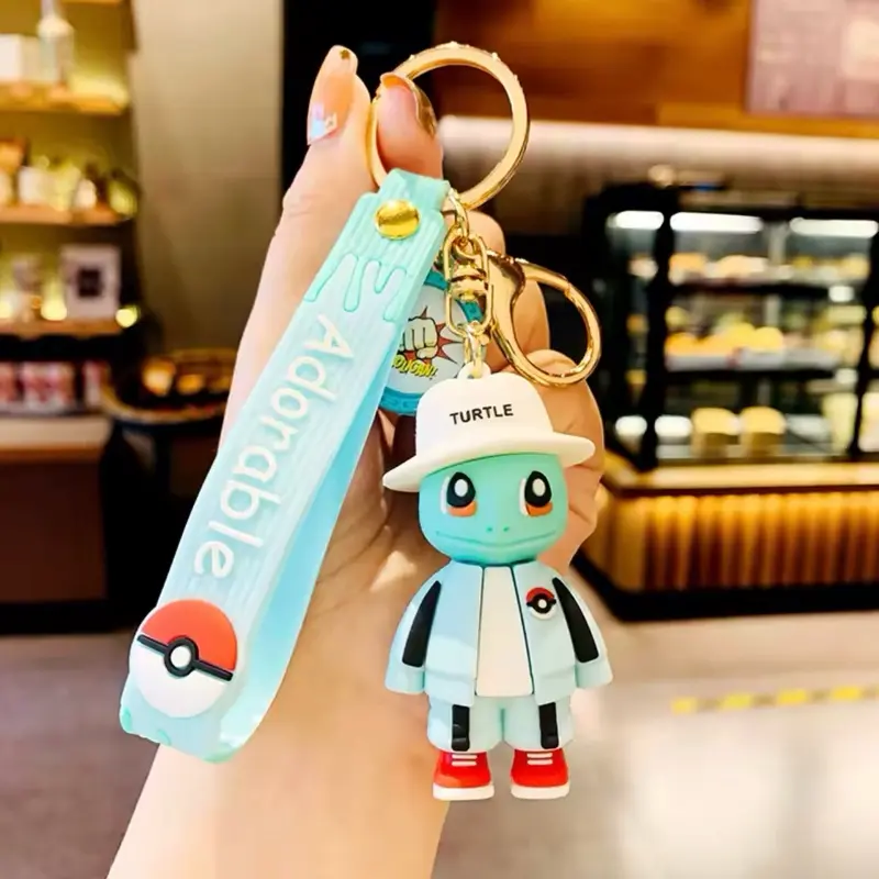 Squirtle in Clothing Pokemon Keychain Green Jacket