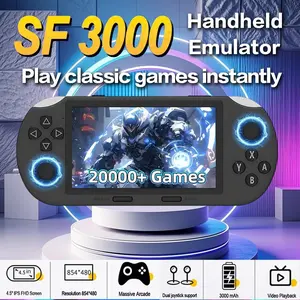 Sf3000 Handheld Retro Game Console 64GB, 20,000+ Games, Dual Core Processor, 4.5 Inch HD Screen, TV Output, 3D Joysticks, Holiday Gift