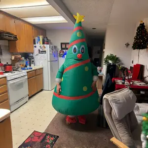 Funny Christmas Tree Inflatable Costume for Adults, Cute Holiday Gift Idea, Unique Xmas for Parties & Celebrations